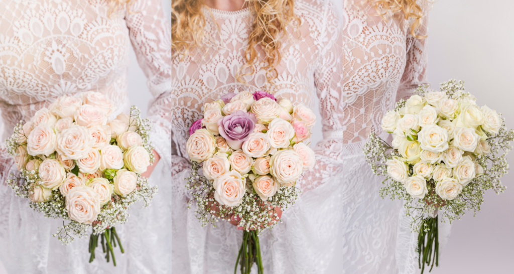 What shape bridal bouquet suits which wedding dress?