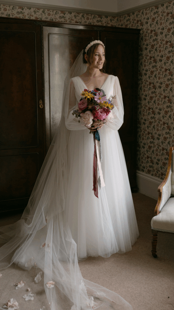 GBS Herve Paris real bride in her Cindy wedding dress