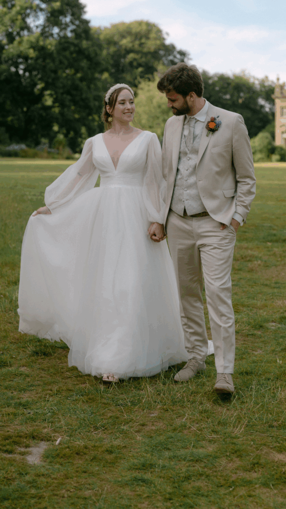 GBS Herve Paris real bride in her Cindy wedding dress