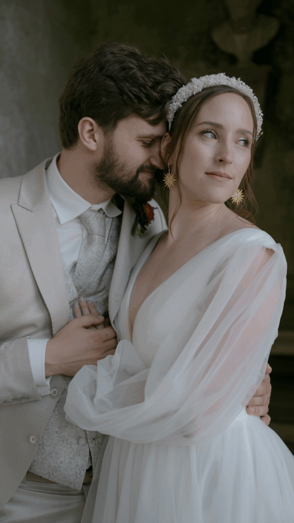 GBS Herve Paris real bride in her Cindy wedding dress